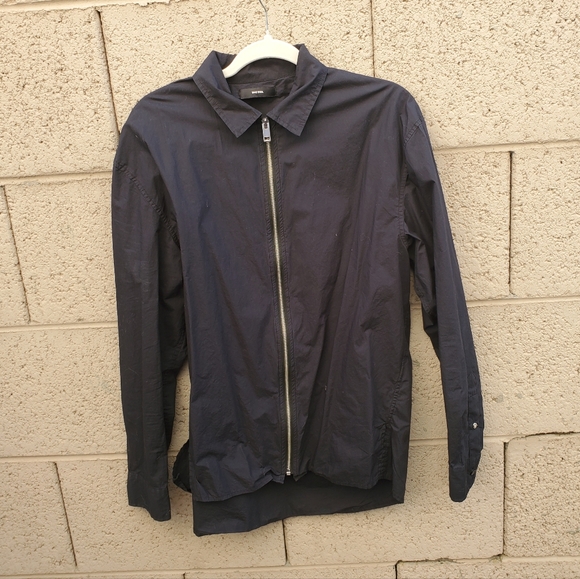 Diesel Black S-Nigel Zip-Front Shirt Jacket. - Picture 6 of 16